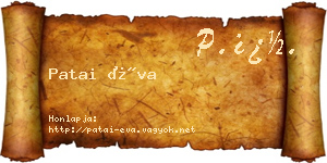 Patai Éva névjegykártya